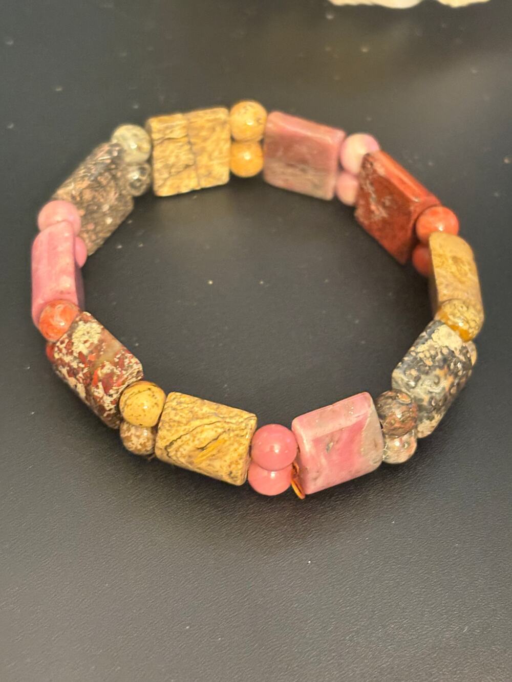 Vintage Genuine Stone Stretch Bracelet 6.5”